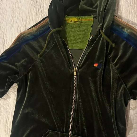 Aviator Nation Black Velour Hoodie - Picture 5 of 5